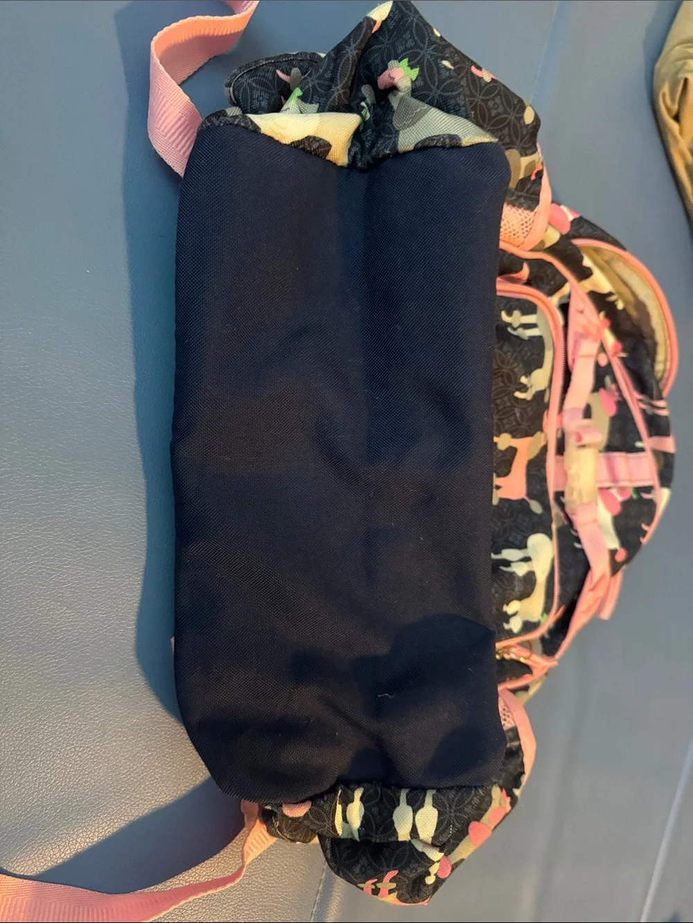 Pottery barn Large Kids Pink & Navy Poodle Print Backpack